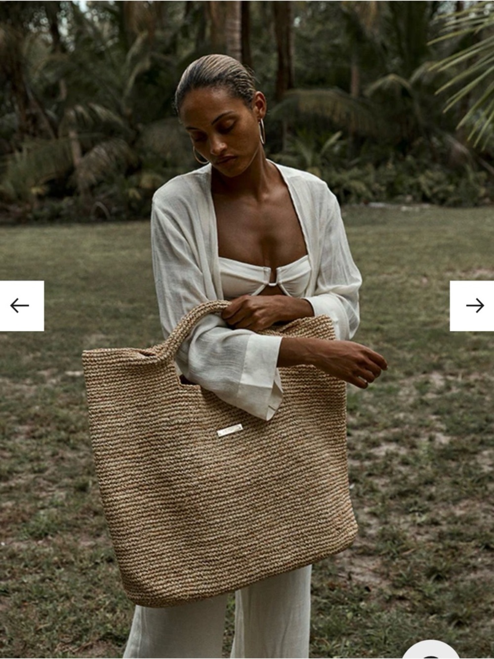 Monday Swimwear Natural Paloma Woven Straw Tote Bag